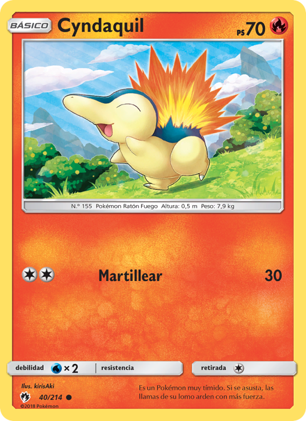 Cyndaquil 40 — Lost Thunder (Spanish Pokémon TCG card)