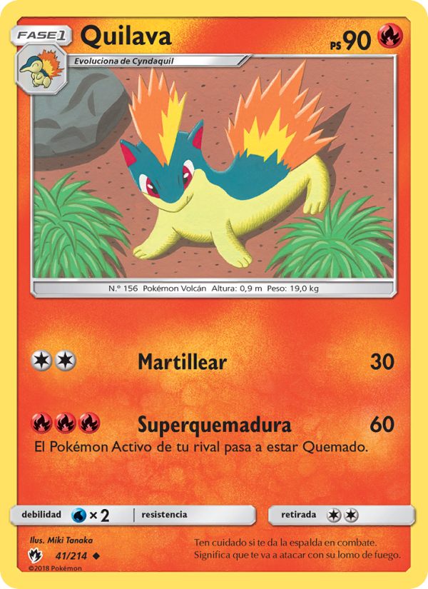 Quilava 41 — Lost Thunder (Spanish Pokémon TCG card)