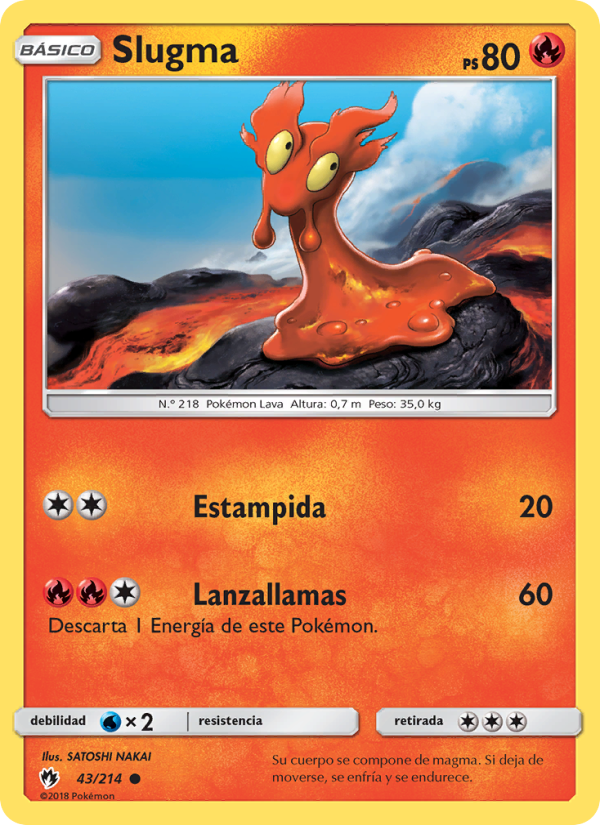 Slugma 43 — Lost Thunder (Spanish Pokémon TCG card)