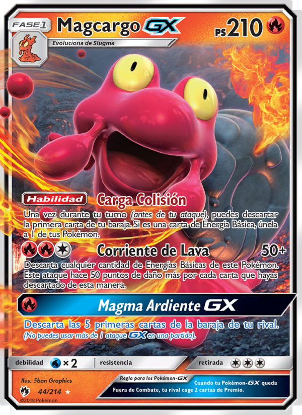 Magcargo GX 44 — Lost Thunder (Spanish Pokémon TCG card)