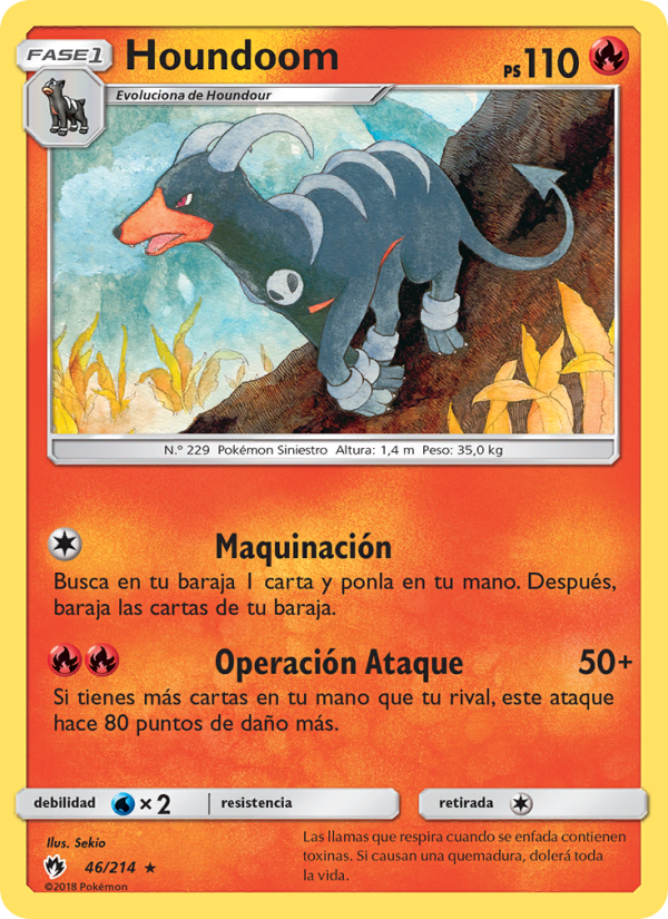 Houndoom 46 — Lost Thunder (Spanish Pokémon TCG card)