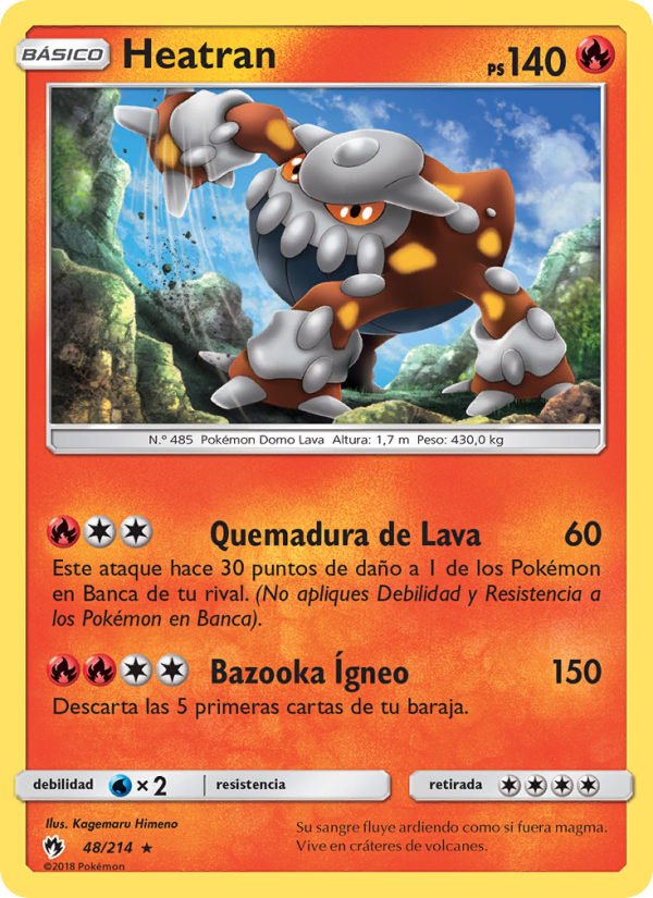 Heatran 48 — Lost Thunder (Spanish Pokémon TCG card)
