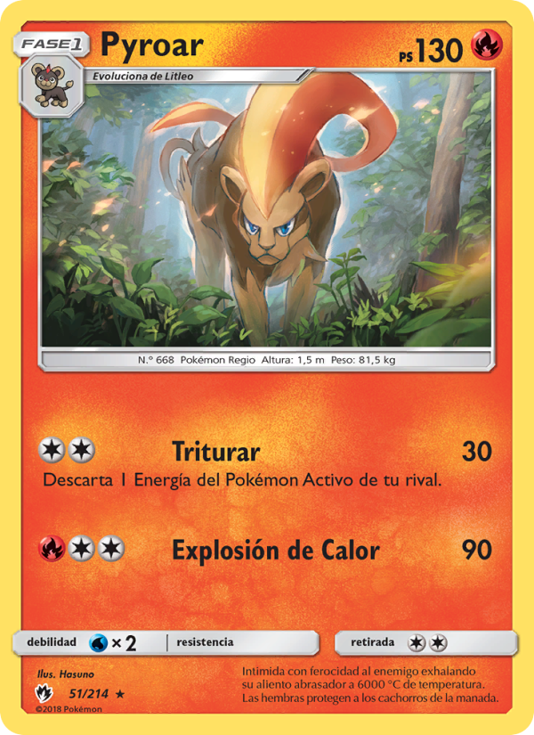 Pyroar 51 — Lost Thunder (Spanish Pokémon TCG card)