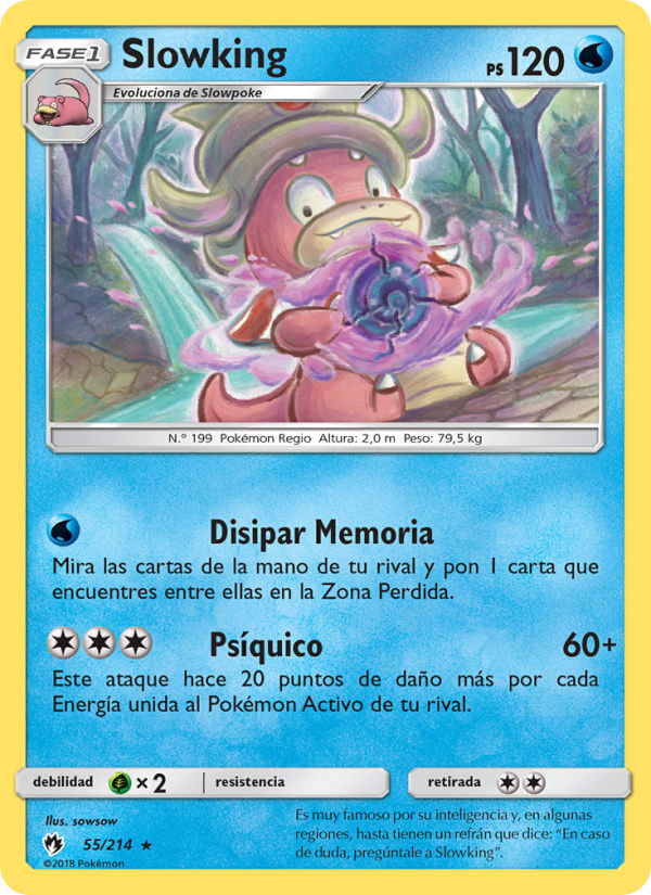 Slowking 55 — Lost Thunder (Spanish Pokémon TCG card)