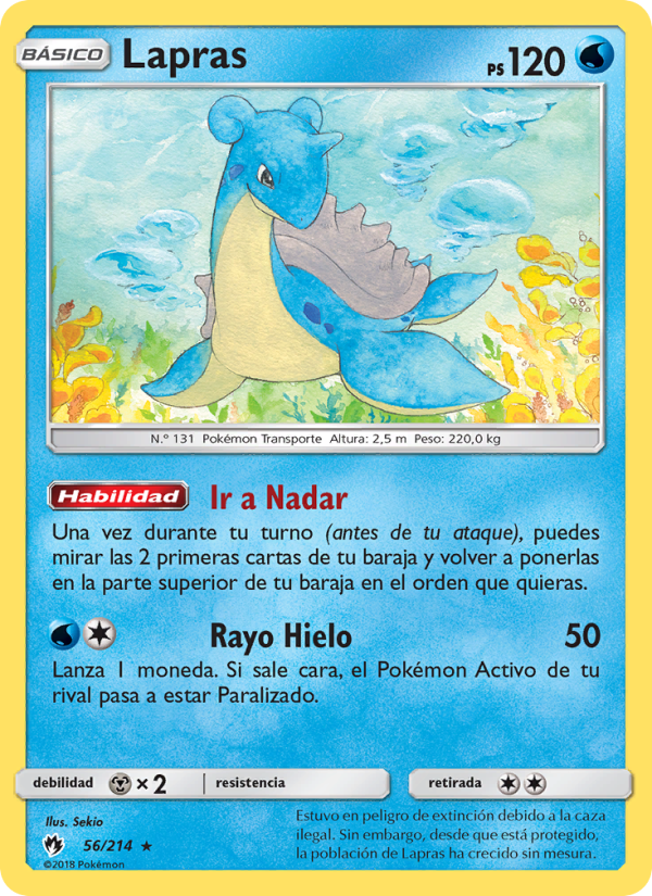 Lapras 56 — Lost Thunder (Spanish Pokémon TCG card)