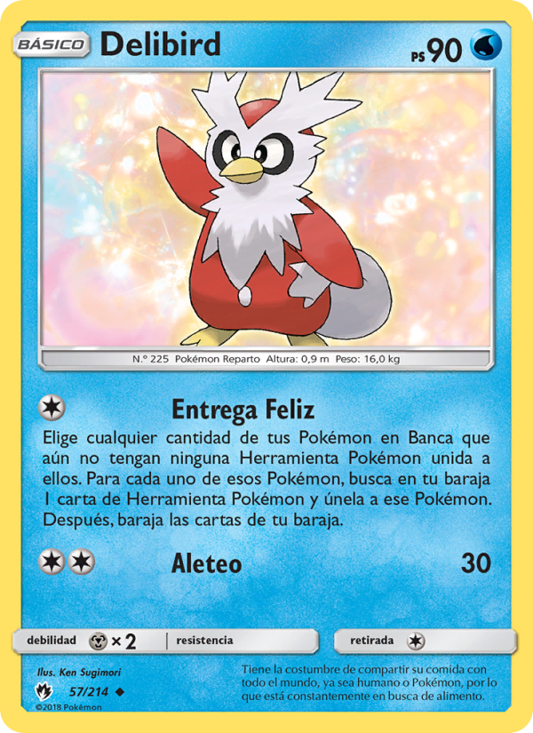 Delibird 57 — Lost Thunder (Spanish Pokémon TCG card)