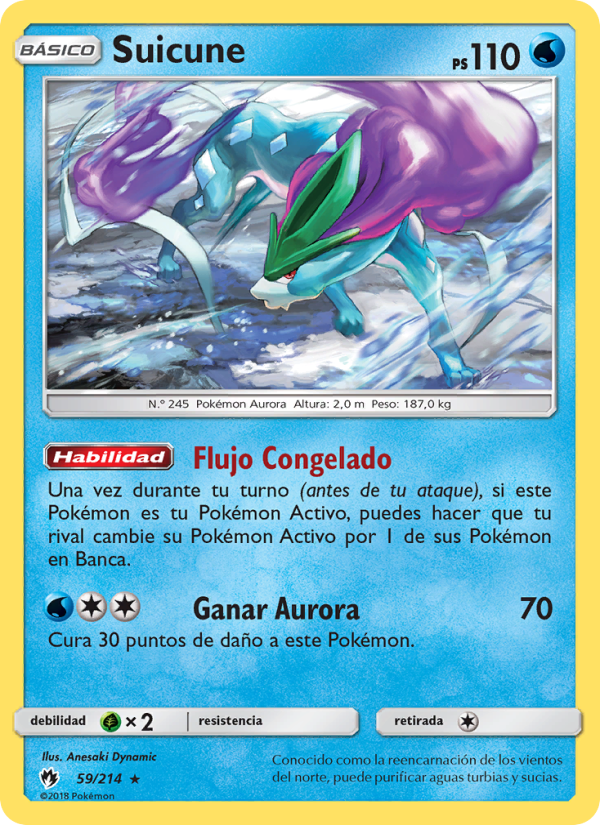 Suicune 59 — Lost Thunder (Spanish Pokémon TCG card)