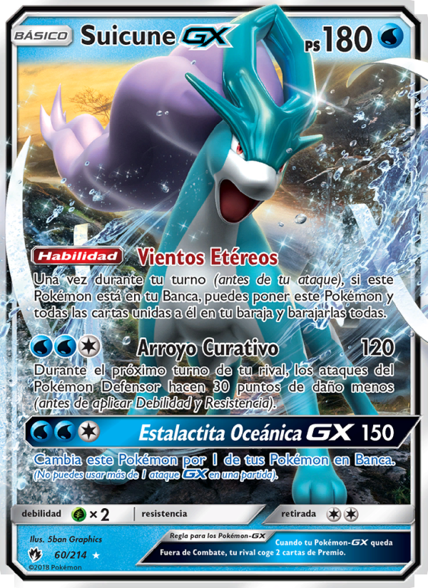Suicune GX 60 — Lost Thunder (Spanish Pokémon TCG card)