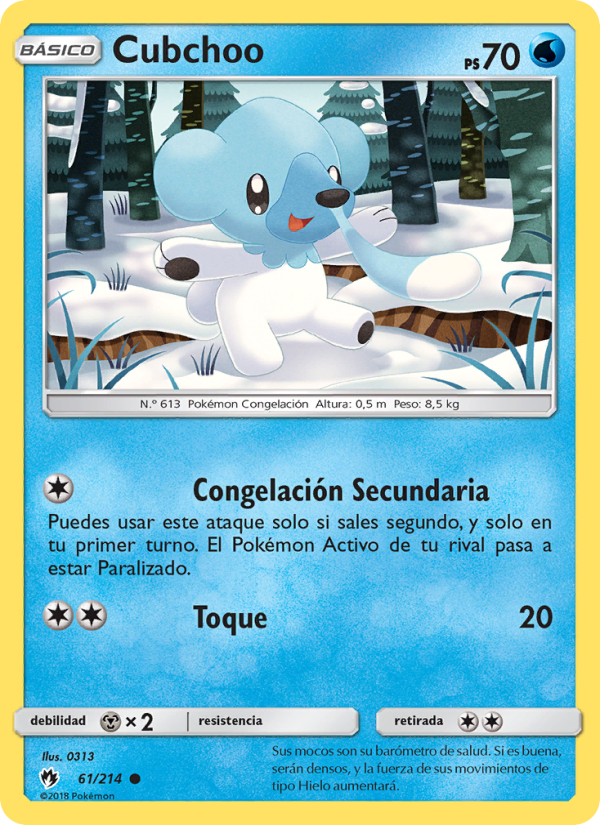 Cubchoo 61 — Lost Thunder (Spanish Pokémon TCG card)