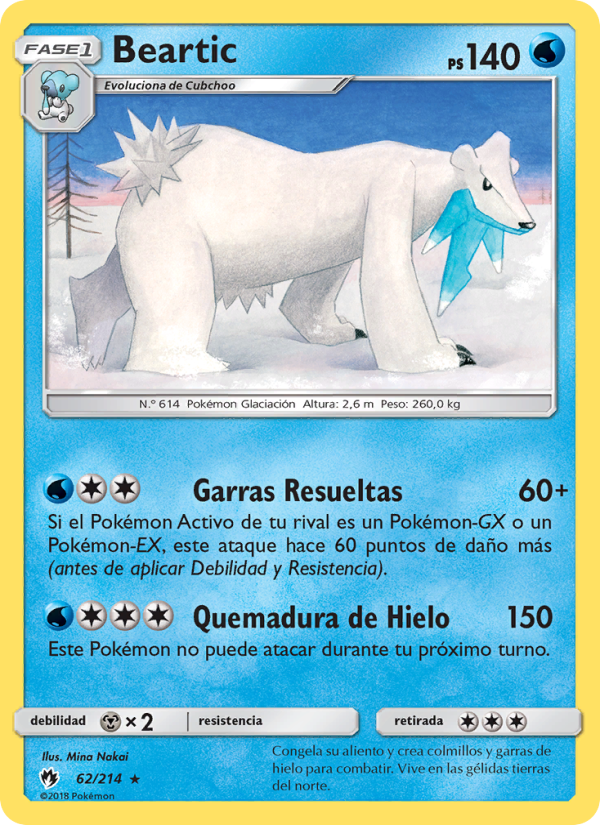 Beartic 62 — Lost Thunder (Spanish Pokémon TCG card)