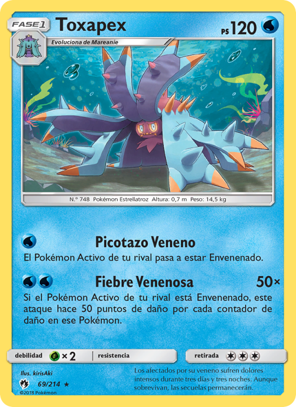 Toxapex 69 — Lost Thunder (Spanish Pokémon TCG card)
