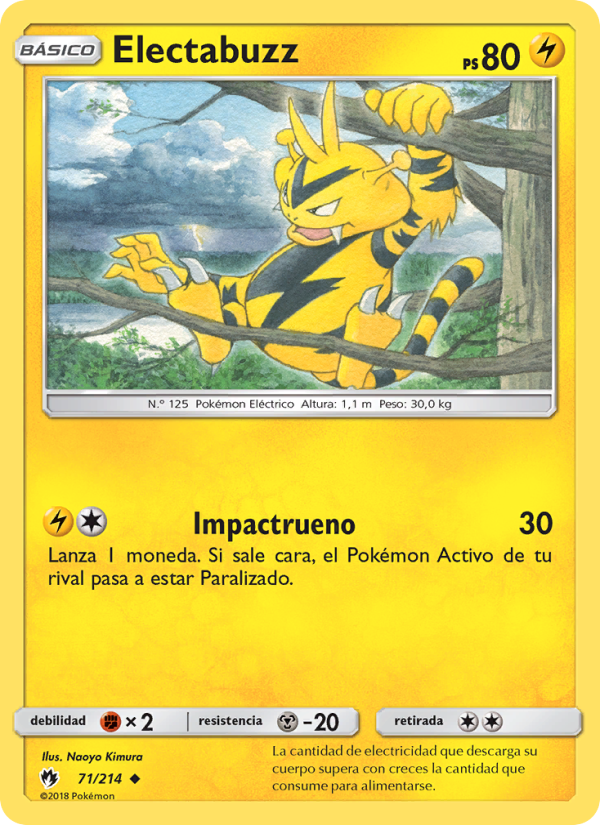 Electabuzz 71 — Lost Thunder (Spanish Pokémon TCG card)