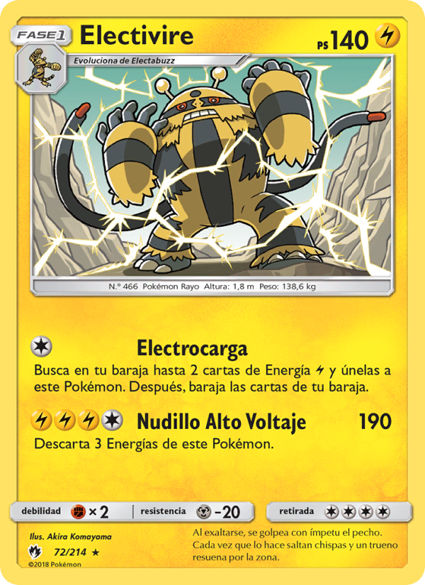 Electivire 72 — Lost Thunder (Spanish Pokémon TCG card)