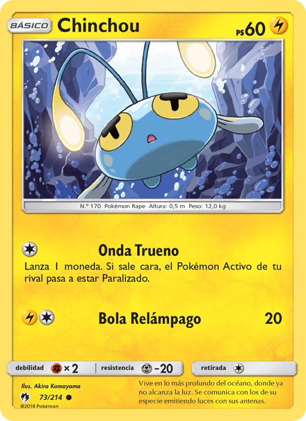 Chinchou 73 — Lost Thunder (Spanish Pokémon TCG card)