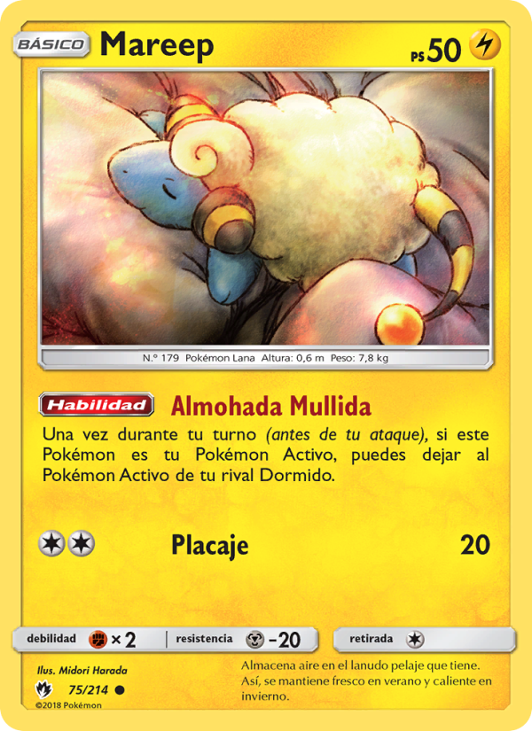 Mareep 75 — Lost Thunder (Spanish Pokémon TCG card)