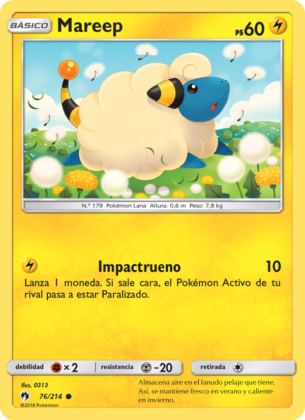 Mareep 76 — Lost Thunder (Spanish Pokémon TCG card)