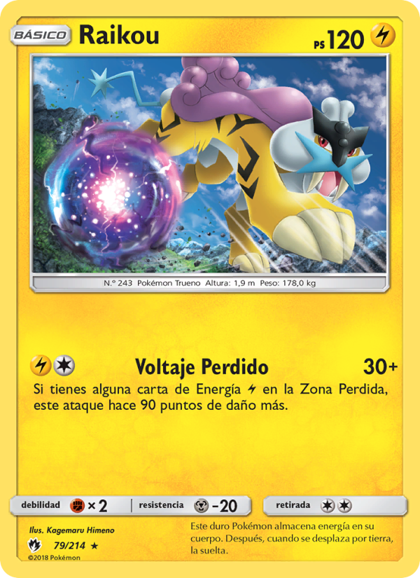 Raikou 79 — Lost Thunder (Spanish Pokémon TCG card)