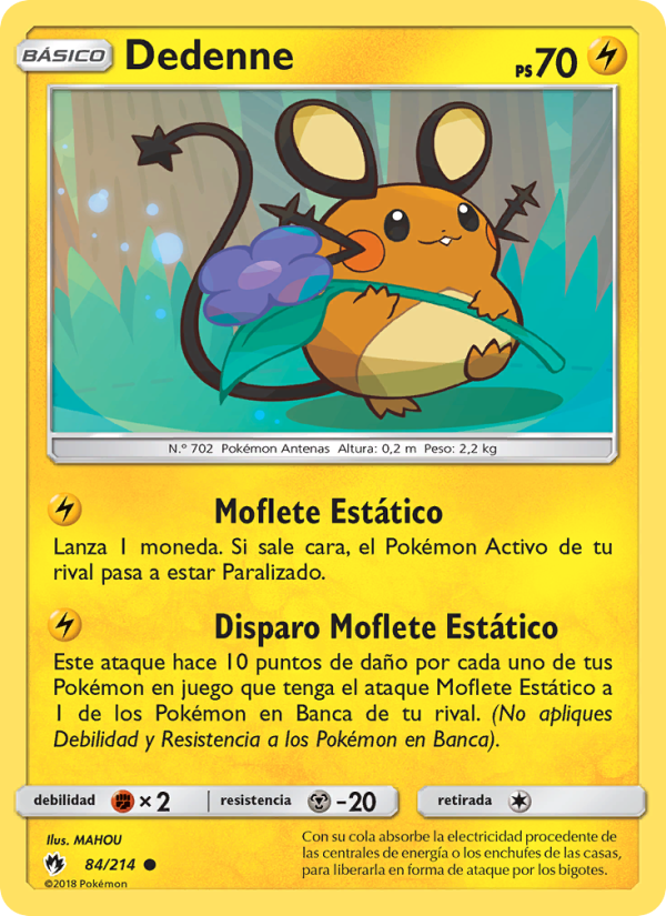 Dedenne 84 — Lost Thunder (Spanish Pokémon TCG card)