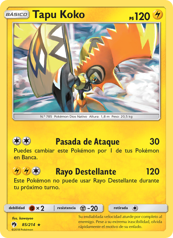 Tapu Koko 85 — Lost Thunder (Spanish Pokémon TCG card)