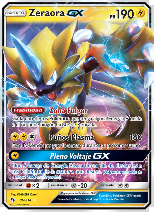 Zeraora GX 86 — Lost Thunder (Spanish Pokémon TCG card)