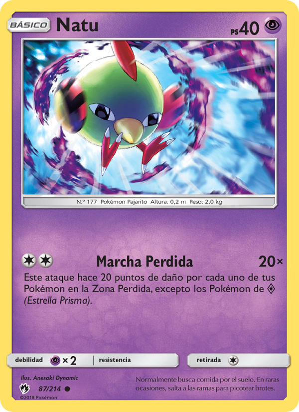 Natu 87 — Lost Thunder (Spanish Pokémon TCG card)
