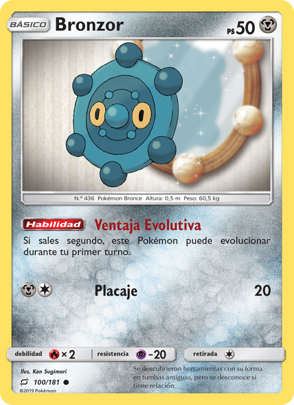 Bronzor 100 — Team Up (Spanish Pokémon TCG card)