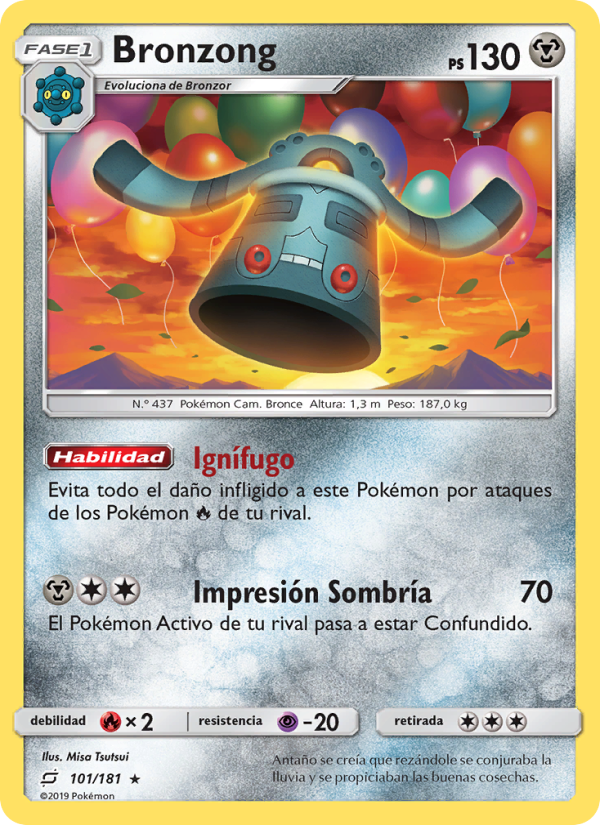 Bronzong 101 — Team Up (Spanish Pokémon TCG card)