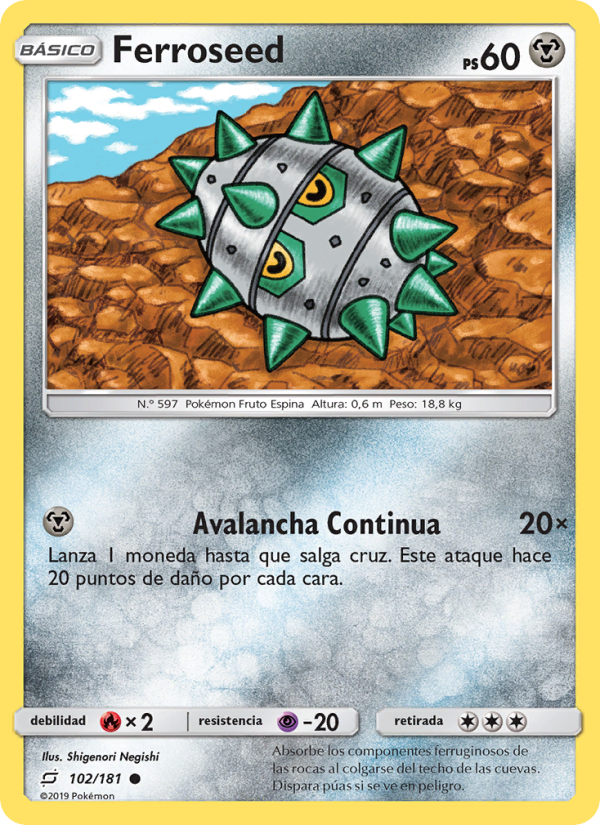Ferroseed 102 — Team Up (Spanish Pokémon TCG card)