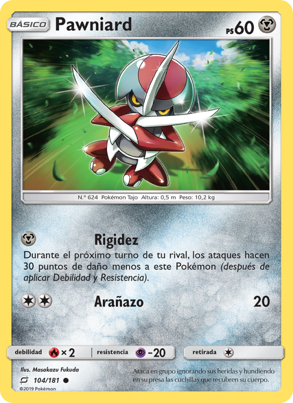 Pawniard 104 — Team Up (Spanish Pokémon TCG card)