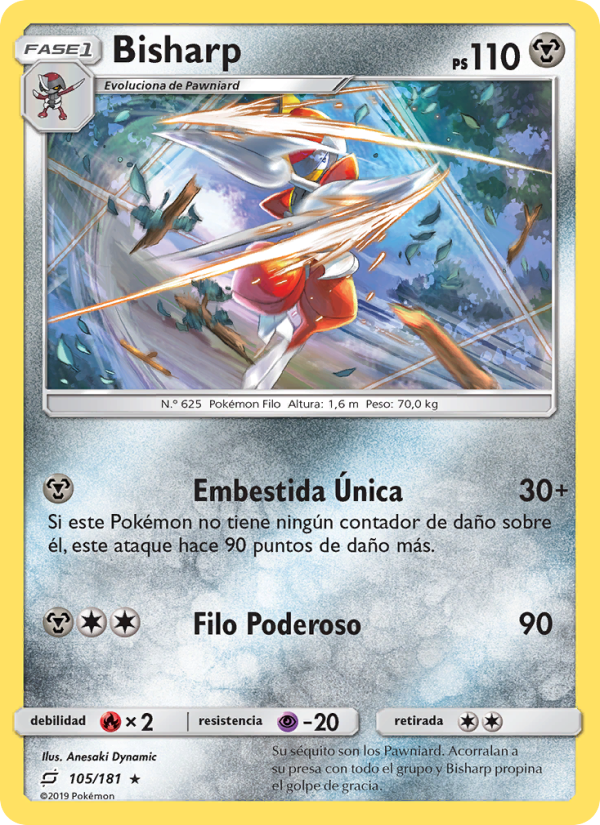 Bisharp 105 — Team Up (Spanish Pokémon TCG card)