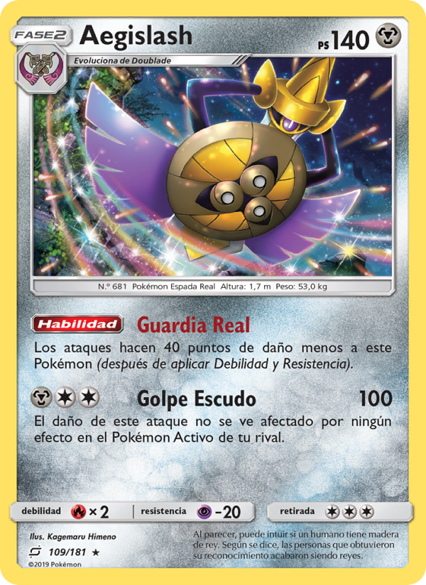 Aegislash 109 — Team Up (Spanish Pokémon TCG card)