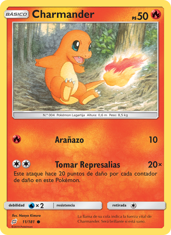 Charmander 11 — Team Up (Spanish Pokémon TCG card)