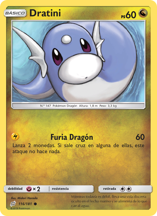 Dratini 116 — Team Up (Spanish Pokémon TCG card)