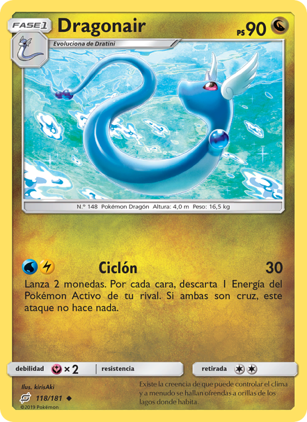 Dragonair 118 — Team Up (Spanish Pokémon TCG card)