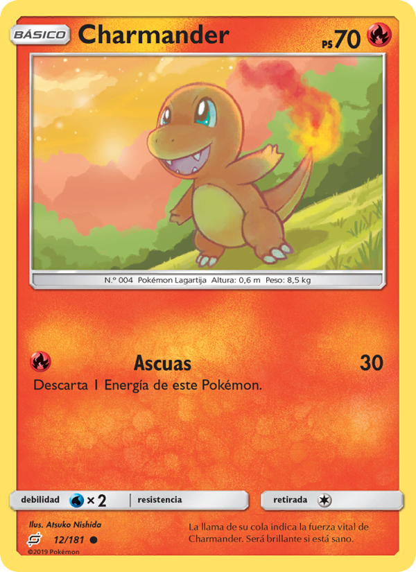 Charmander 12 — Team Up (Spanish Pokémon TCG card)