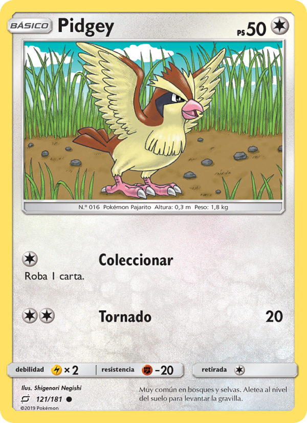 Pidgey 121 — Team Up (Spanish Pokémon TCG card)
