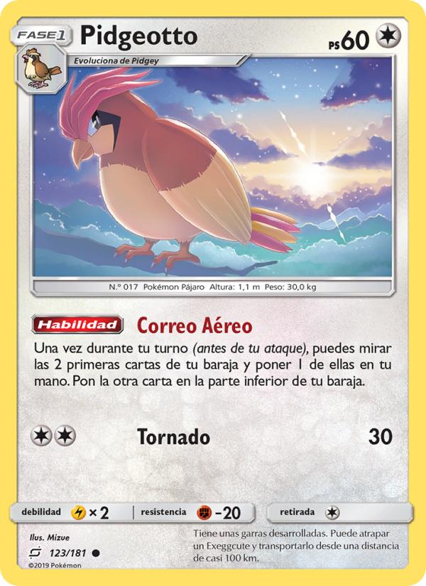 Pidgeotto 123 — Team Up (Spanish Pokémon TCG card)