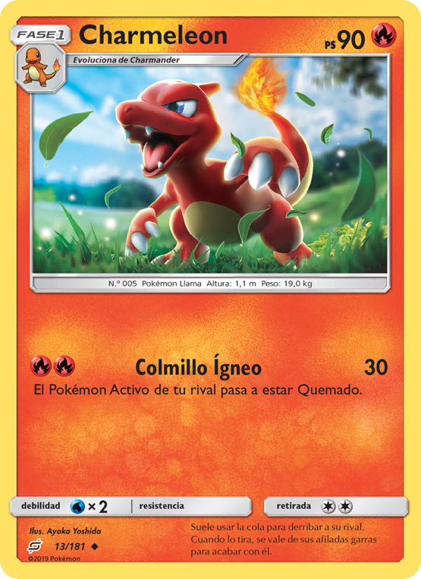 Charmeleon 13 — Team Up (Spanish Pokémon TCG card)