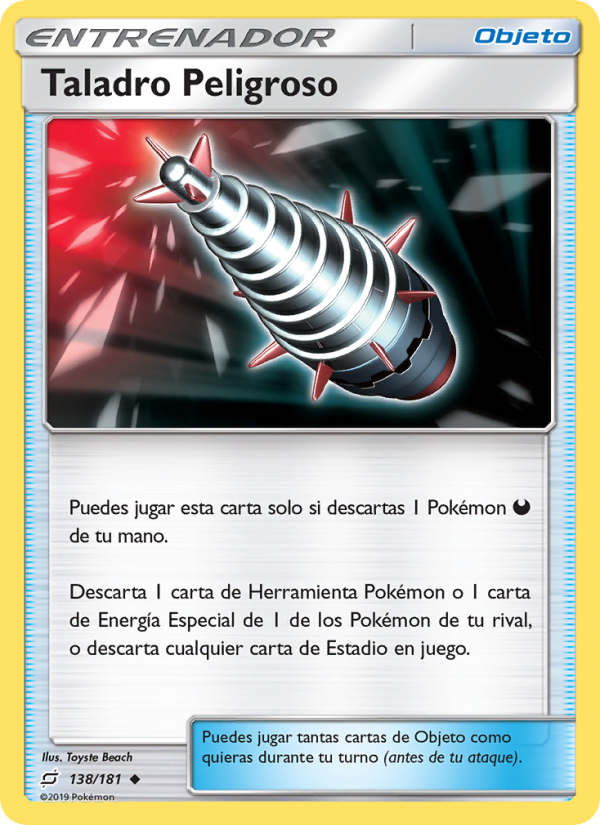 Taladro Peligroso 138 — Team Up (Spanish Pokémon TCG card)