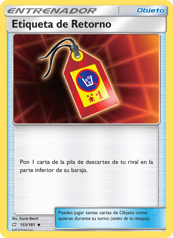Etiqueta de Retorno 153 — Team Up (Spanish Pokémon TCG card)
