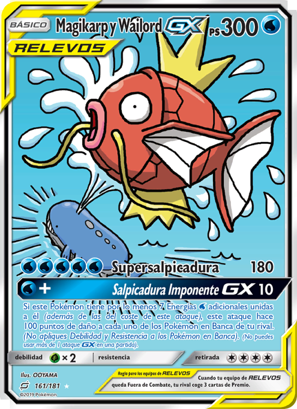 Magikarp y Wailord GX 161 — Team Up (Spanish Pokémon TCG card)
