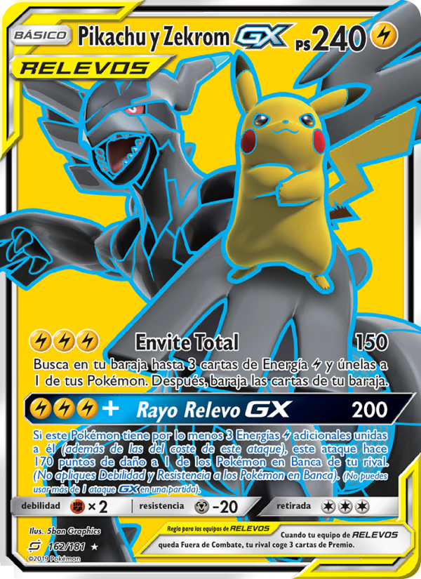 Pikachu y Zekrom GX 162 — Team Up (Spanish Pokémon TCG card)