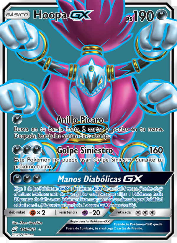 Hoopa GX 166 — Team Up (Spanish Pokémon TCG card)