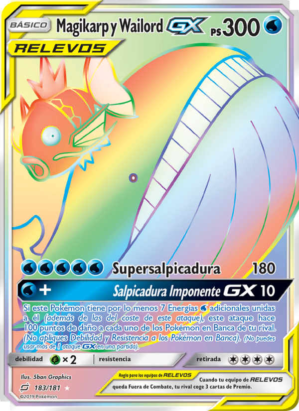 Magikarp y Wailord GX 183 — Team Up (Spanish Pokémon TCG card)