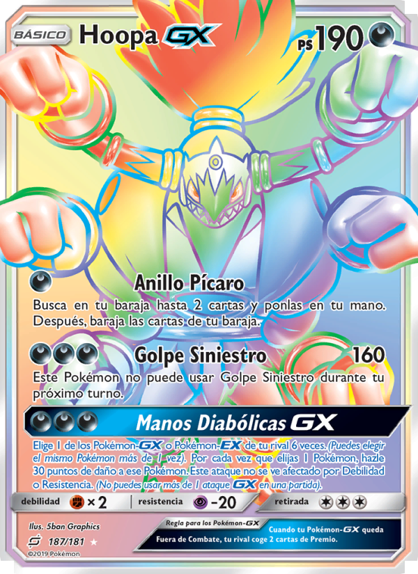 Hoopa GX 187 — Team Up (Spanish Pokémon TCG card)