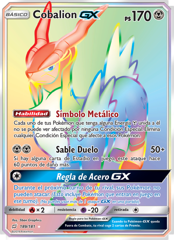 Cobalion GX 189 — Team Up (Spanish Pokémon TCG card)