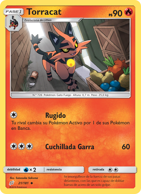 Torracat 21 — Team Up (Spanish Pokémon TCG card)