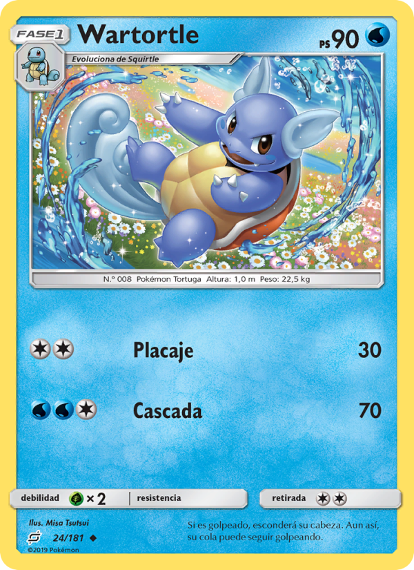 Wartortle 24 — Team Up (Spanish Pokémon TCG card)