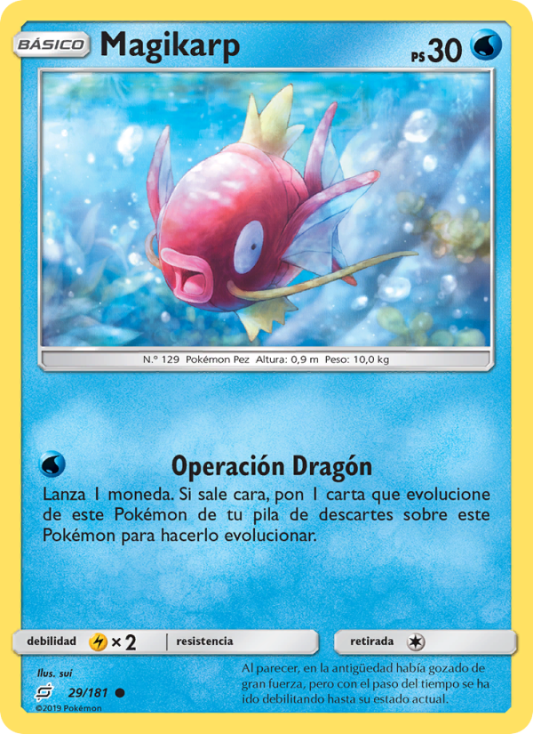 Magikarp 29 — Team Up (Spanish Pokémon TCG card)