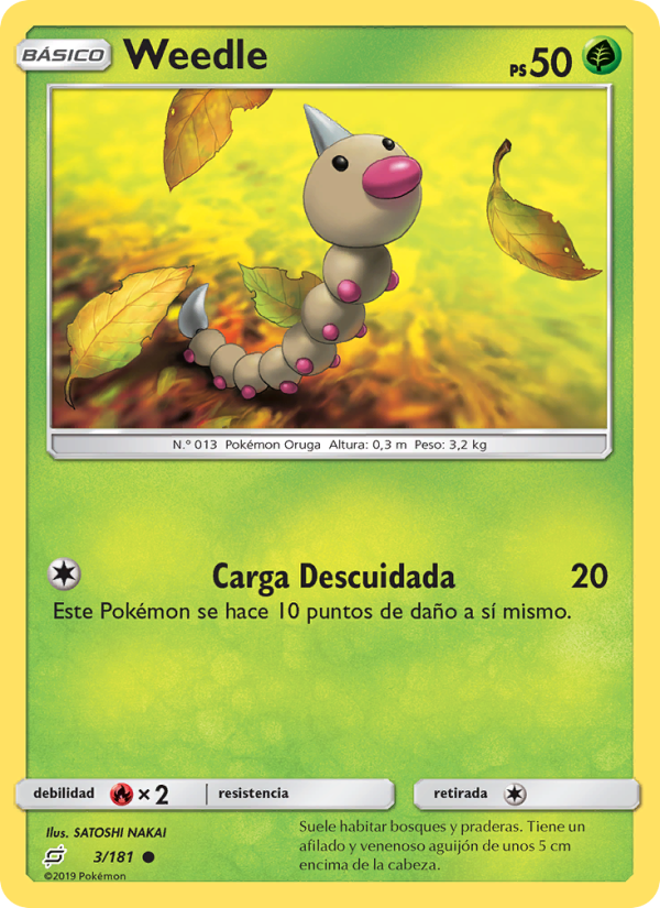 Weedle 3 — Team Up (Spanish Pokémon TCG card)